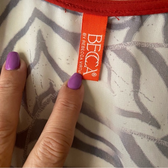 BECCA By Rebecca Virtue Beach Pool Resort Swim Zebra Tunic Cover Up SZ XS/S - Picture 9 of 10